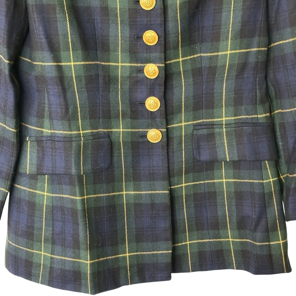 Embassy Row 2P VTG pure wool Plaid Tartan oxford timeless blazer Blue - Image 5