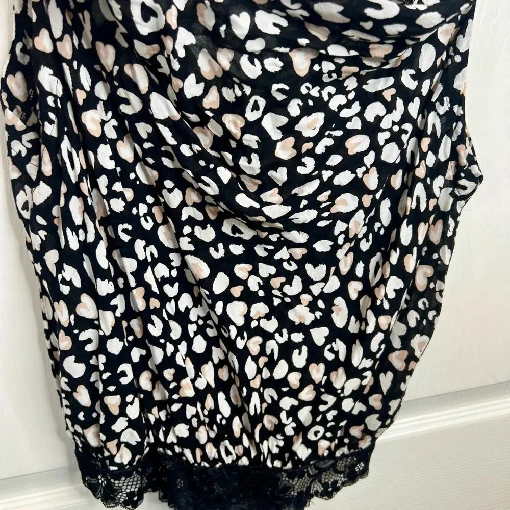 Free People Women's Bare It All Black Animal Print Bodysuit Size S Lace NEW - Image 6