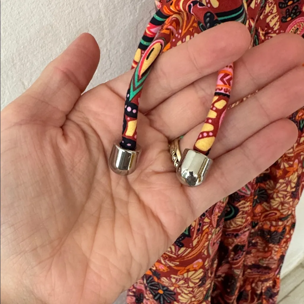 House of Harlow 1960 Revolve Paisley Cotton Halter Maxi Midi Dress Pockets XS Orange - Image 4