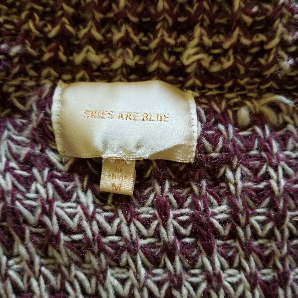 NWOT Skies are Blue Bradi Open Cardigan burgundy pockets women’s size medium - Image 6