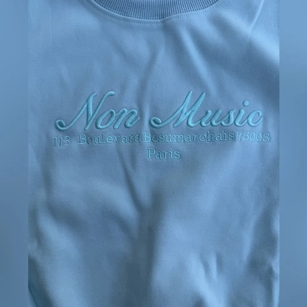 Monika Non Music Sweatshirt Blue Small NWT IN PACKAGE - Image 5