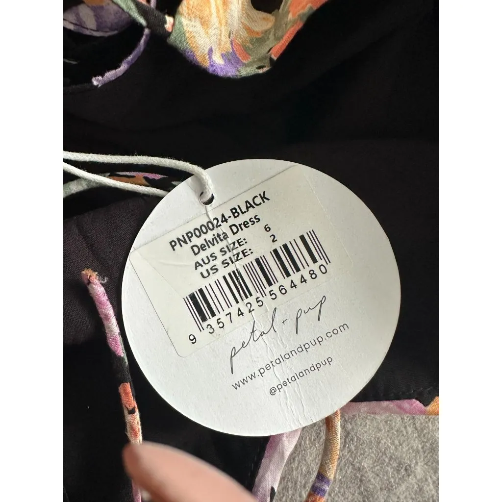 PETAL AND PUP Delphina Floral Midi Dress Size US 2 NEW NWT Pink - Image 3