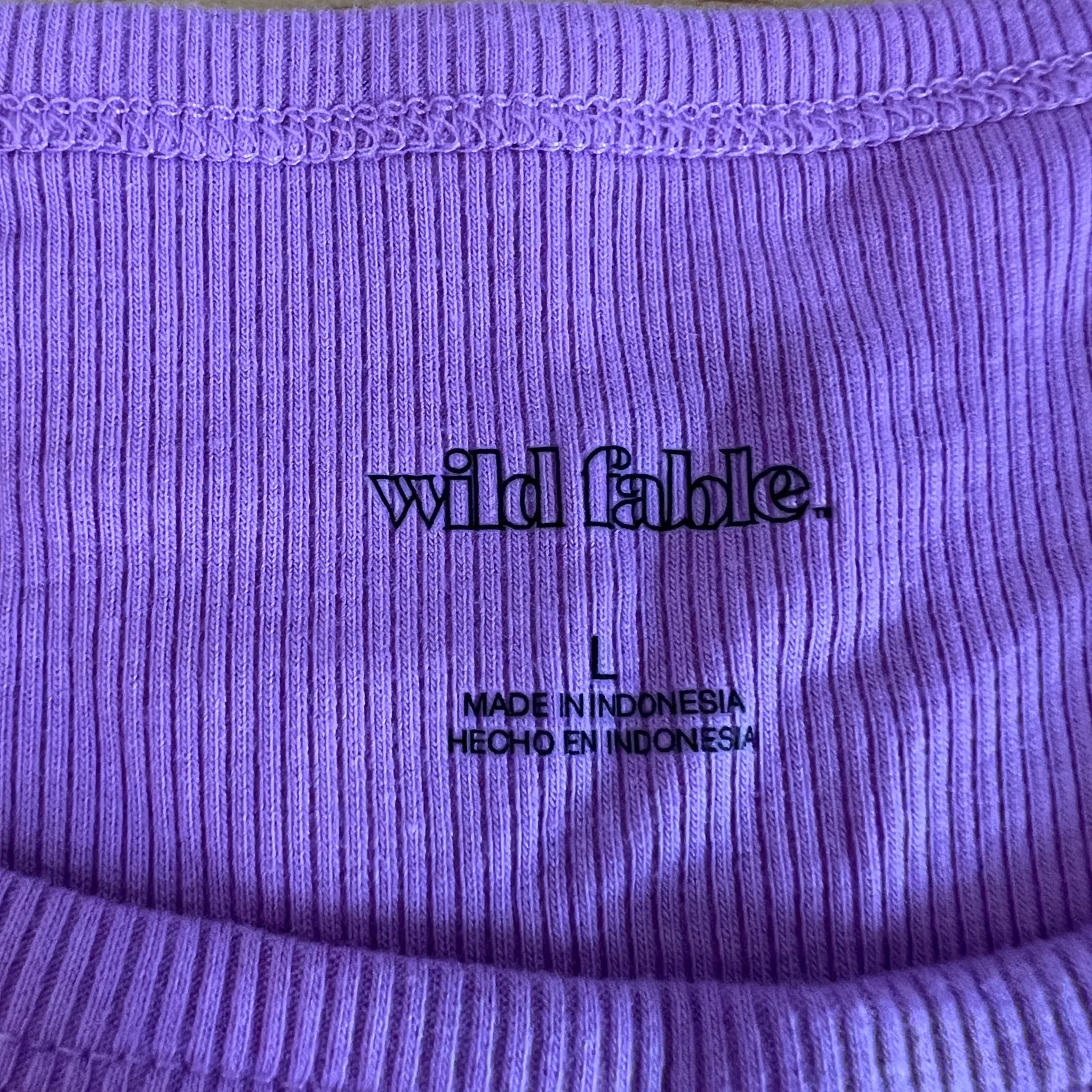 Wild Fable Women's Purple Narrow Ribbed Tiny Tank Top - Size Large - NWT - Image 3