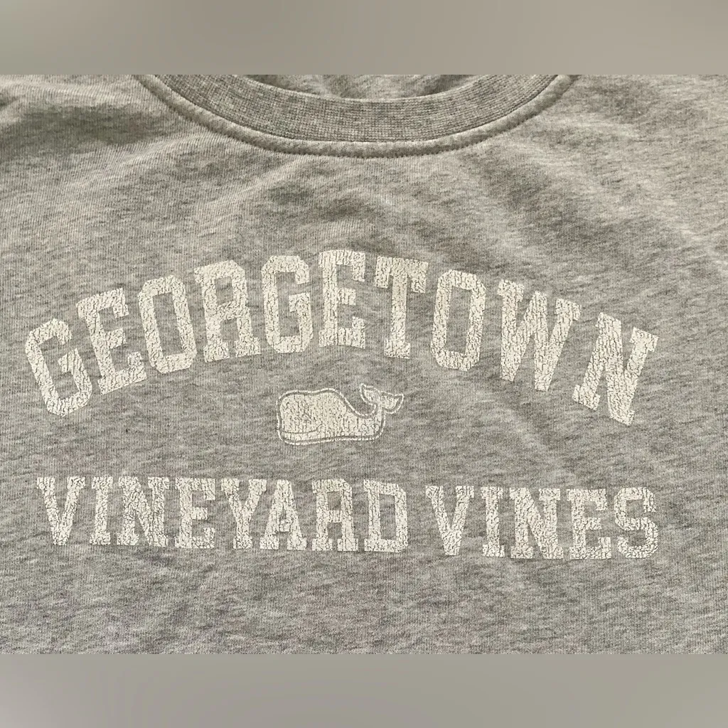 Vineyard‎ Vines Women’s Sz M Gray Cotton Georgetown Sweatshirt - Image 6