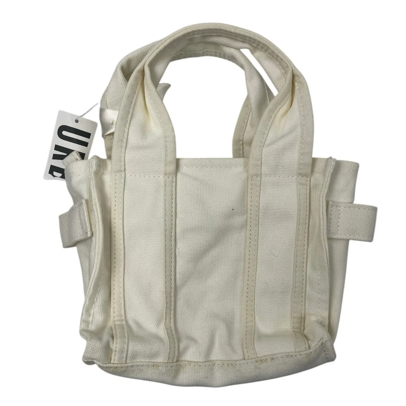 NEW Urban Outfitters BDG Serena White Canvas Zipper Mini Tote Bag Handbag OS - Image 2