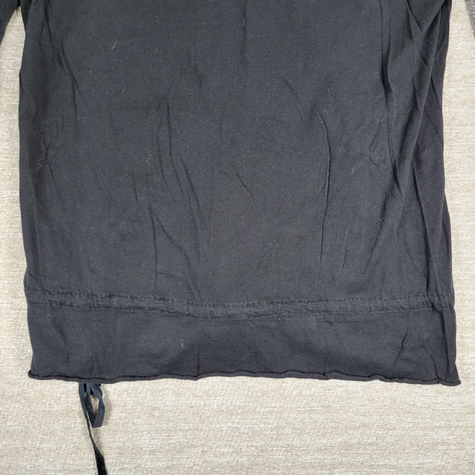 Polo Jeans Co Long Sleeve V Neck Tie Side Top Womens Medium Black Cotton Modal - Image 11