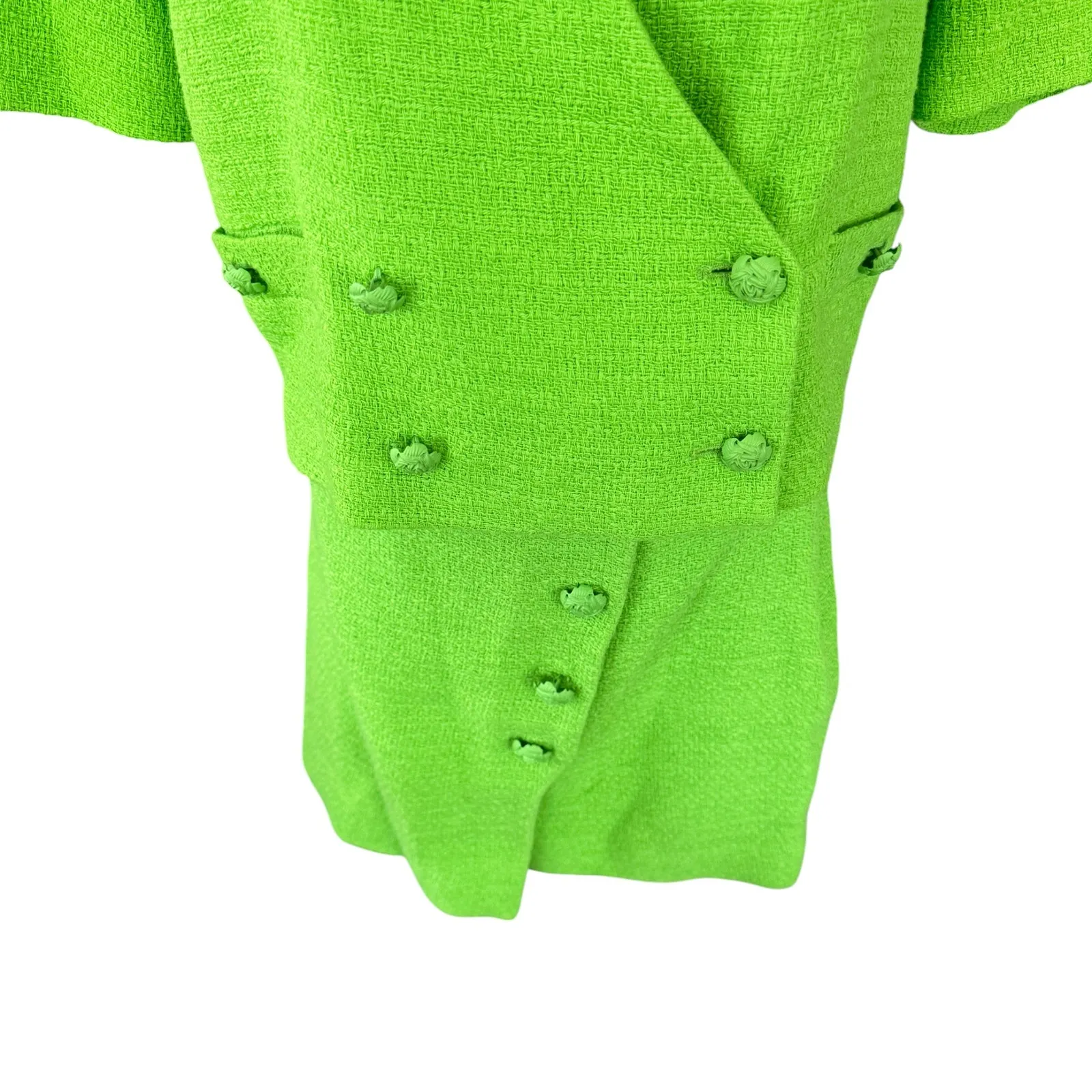 ZARA Textured Blazer‎ Skirt Set Neon Green Size M/L - Image 6