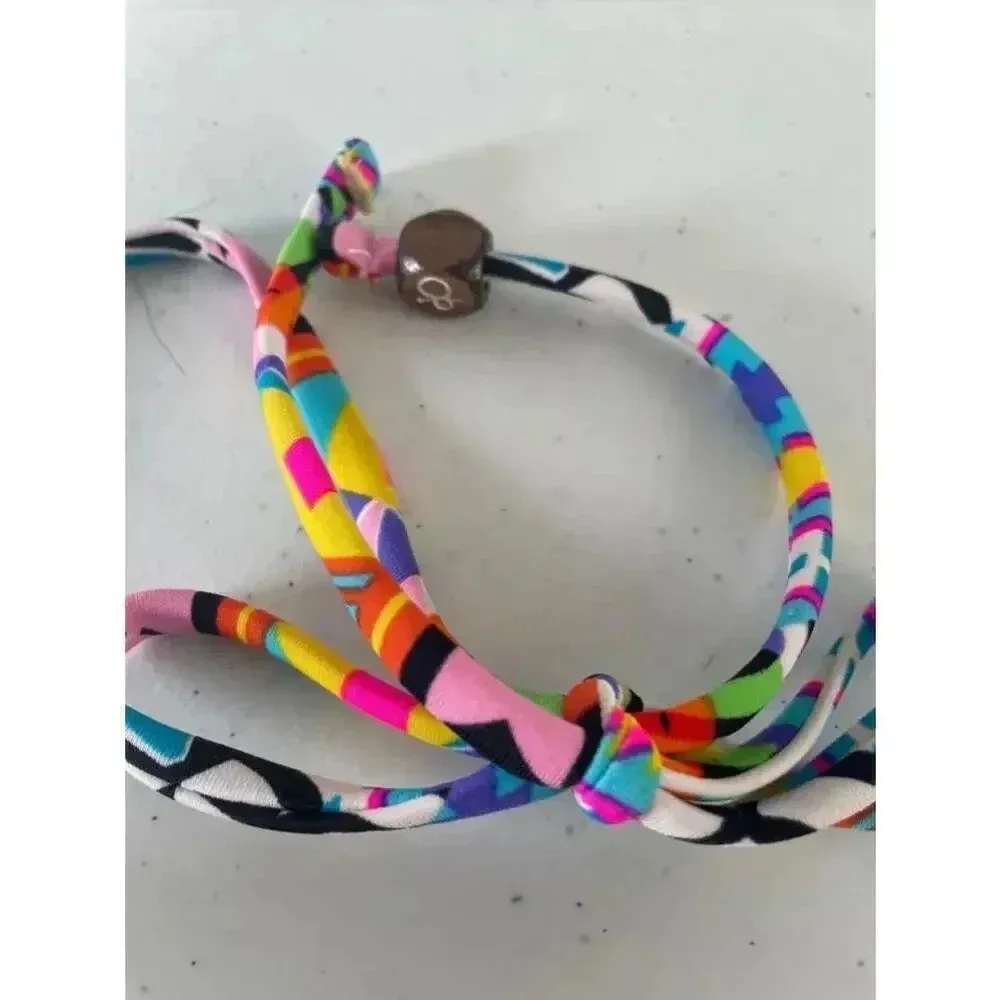 Women's OP Multicolor String Bikini Swimsuit Boho‎ Beach Size S 0308 - Image 6