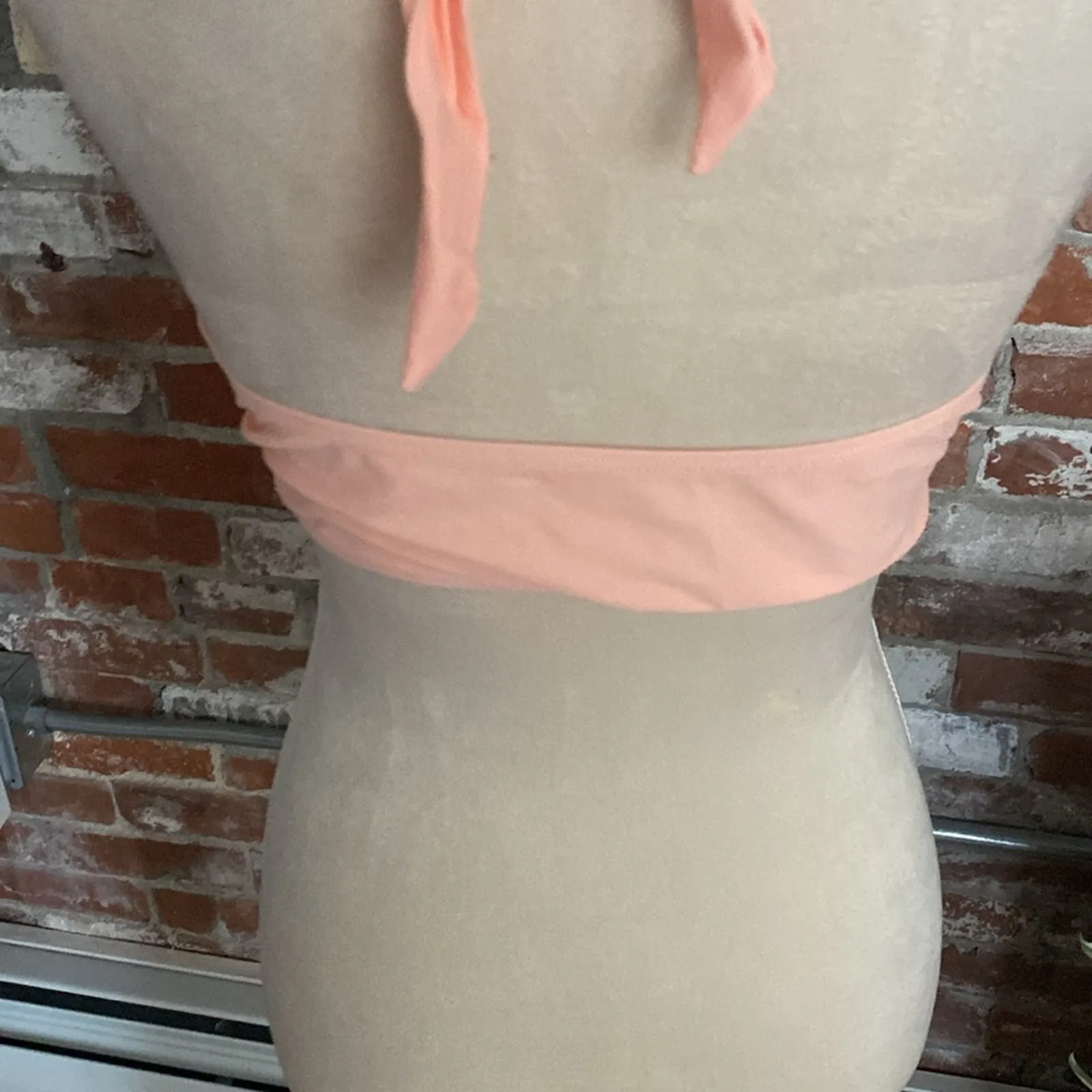 Light Pink Padded V Neck Halter Bikini Top Size L Size L - Image 4