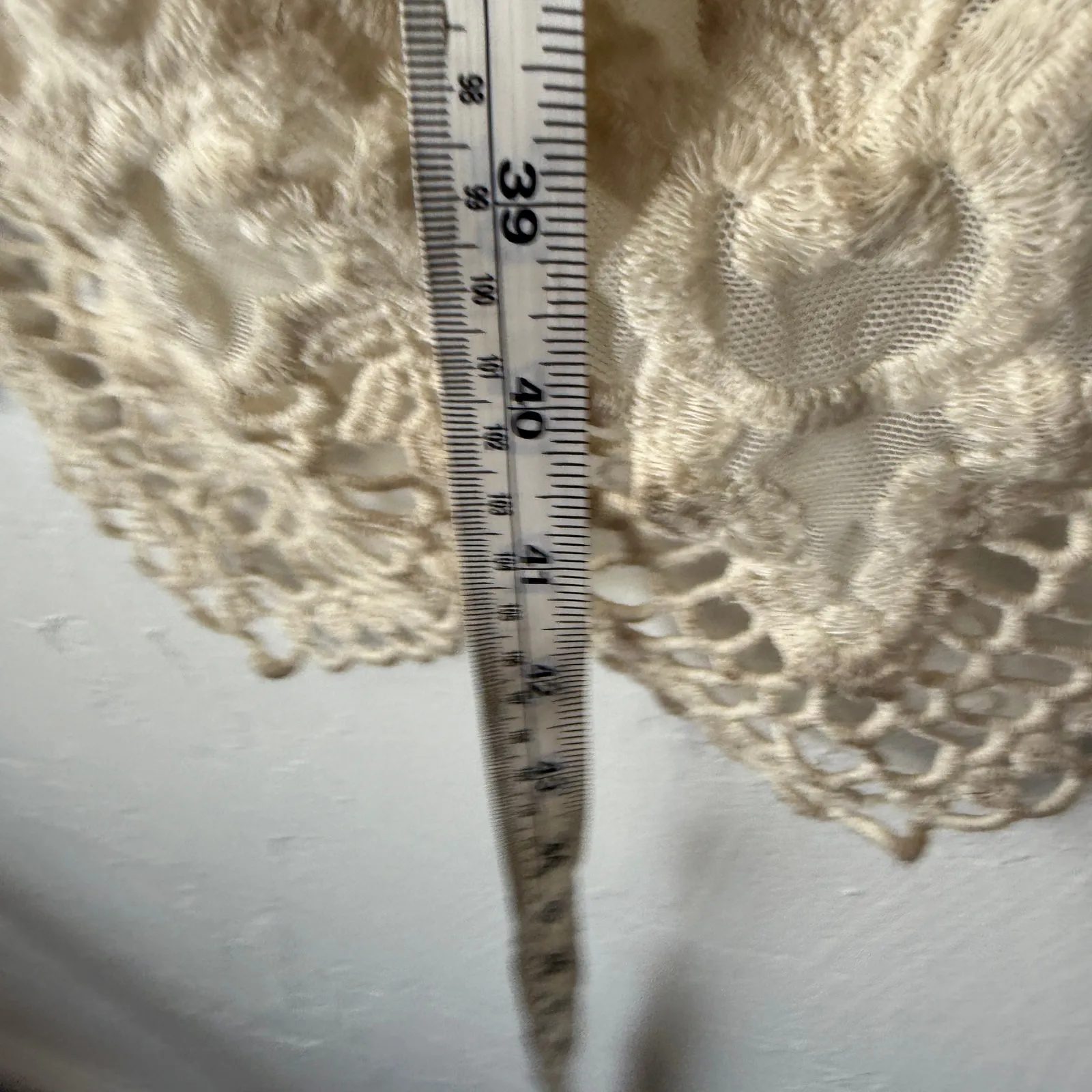 Origami Cream‎ Lace Duster Cardigan S/M Layered Boho Festival Fairycore Size M - Image 8