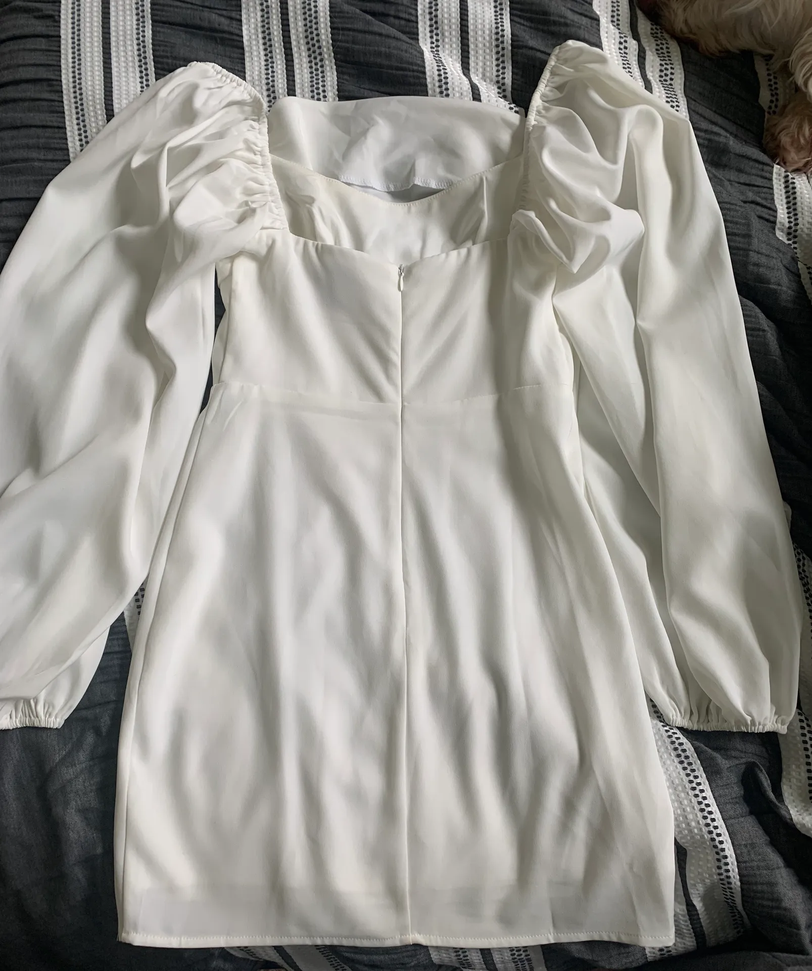 Lillie Long Sleeve Mini Dress in White - Image 3