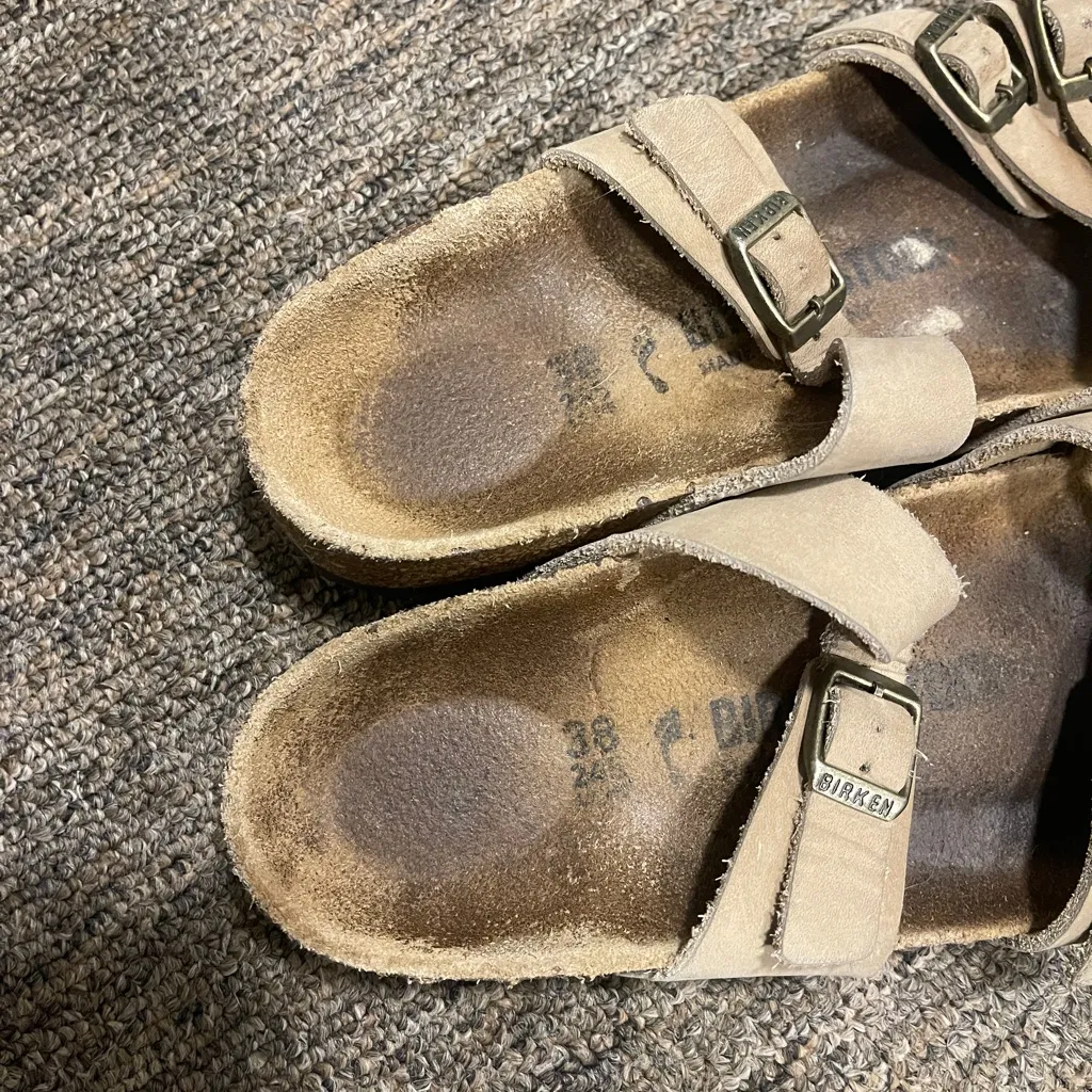 Birkenstock Womens Franca Tobacco Brown Oiled Leather Sandals Size 38 US 7-7.5 - Image 3