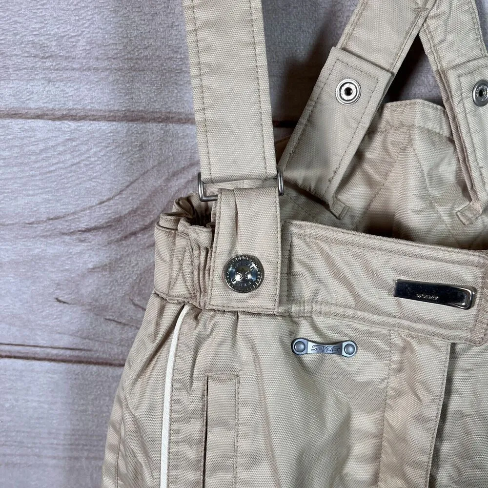 Spyder XT.L Women Ski Bibs Sz 8 Beige Thinsulate Insulation Snow Sports Gorpcore - Image 6