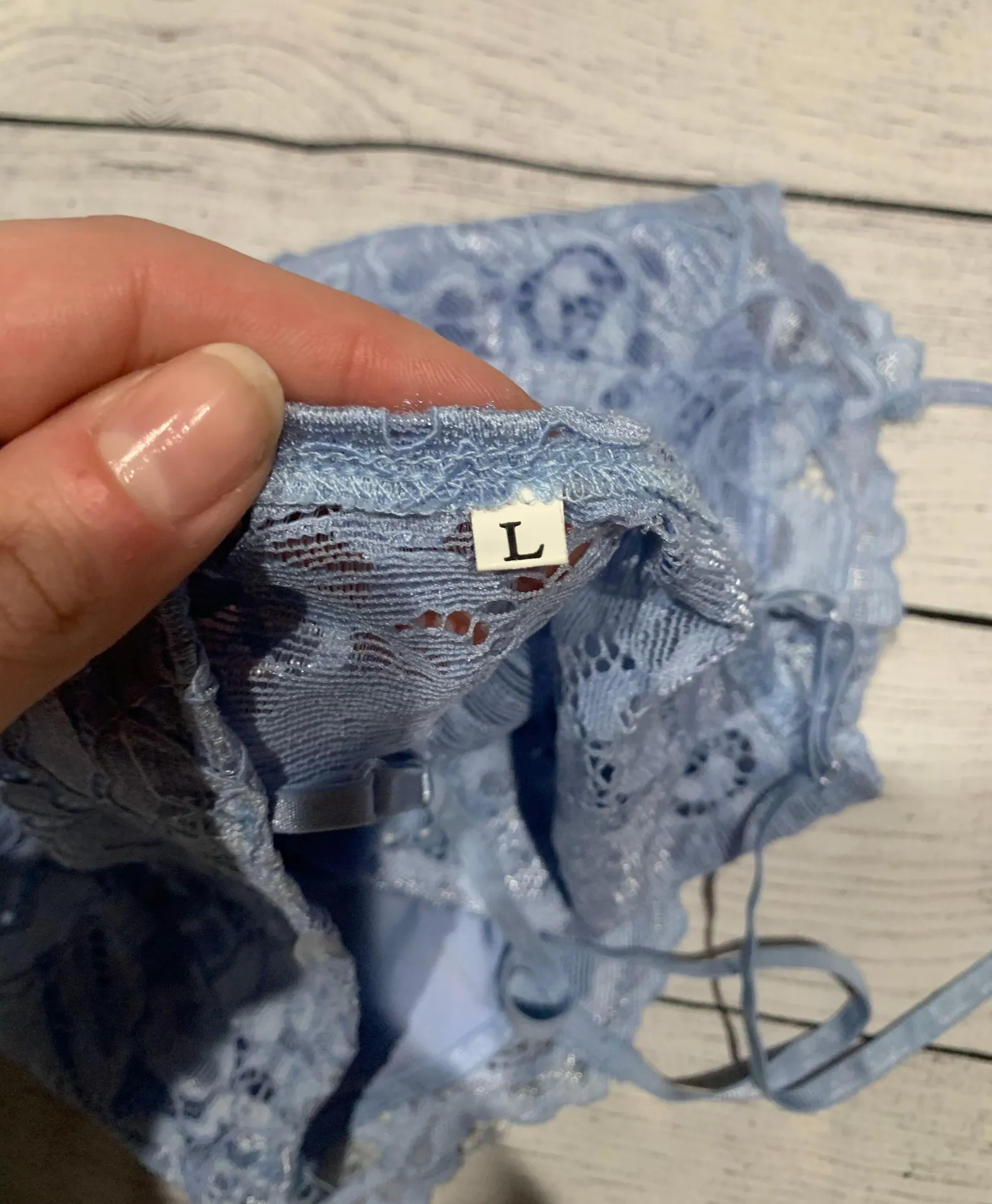 SheIn Periwinkle Color Lace Top - Image 4