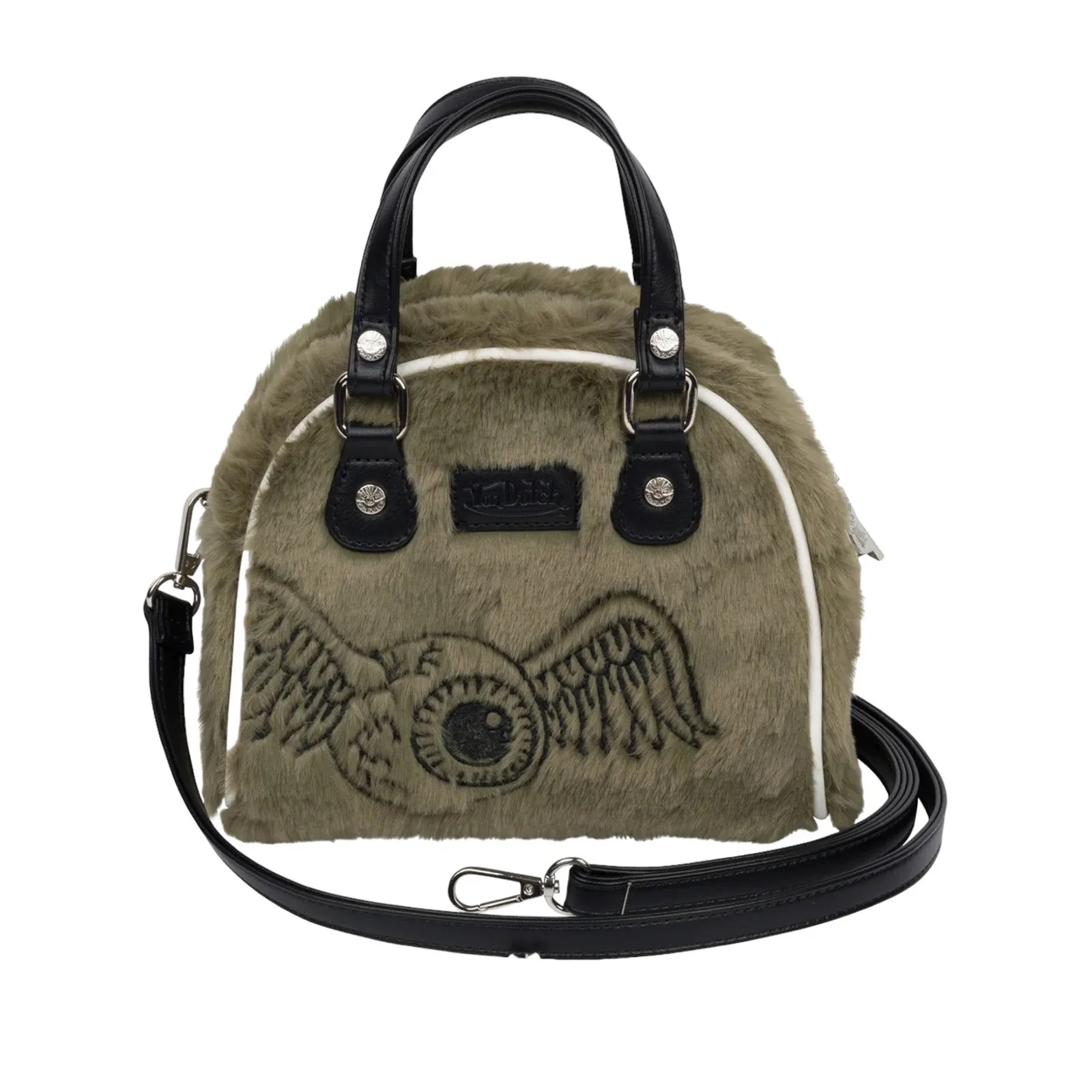 NWT! Von Dutch Sage Green Vegan Furry Bowling Bag - Small - Image 2