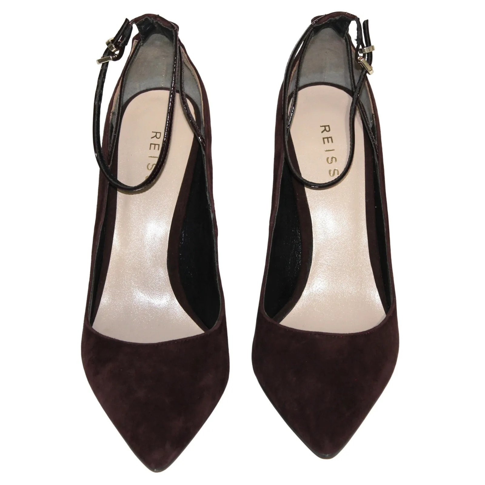 Reiss Brown Suede Pointed Toe Stiletto High Heels Size 8.5 - Image 2