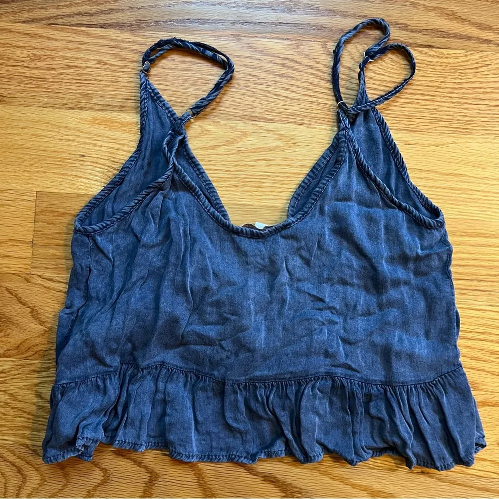 Don’t ask why chambray top one size fits most Blue - Image 3