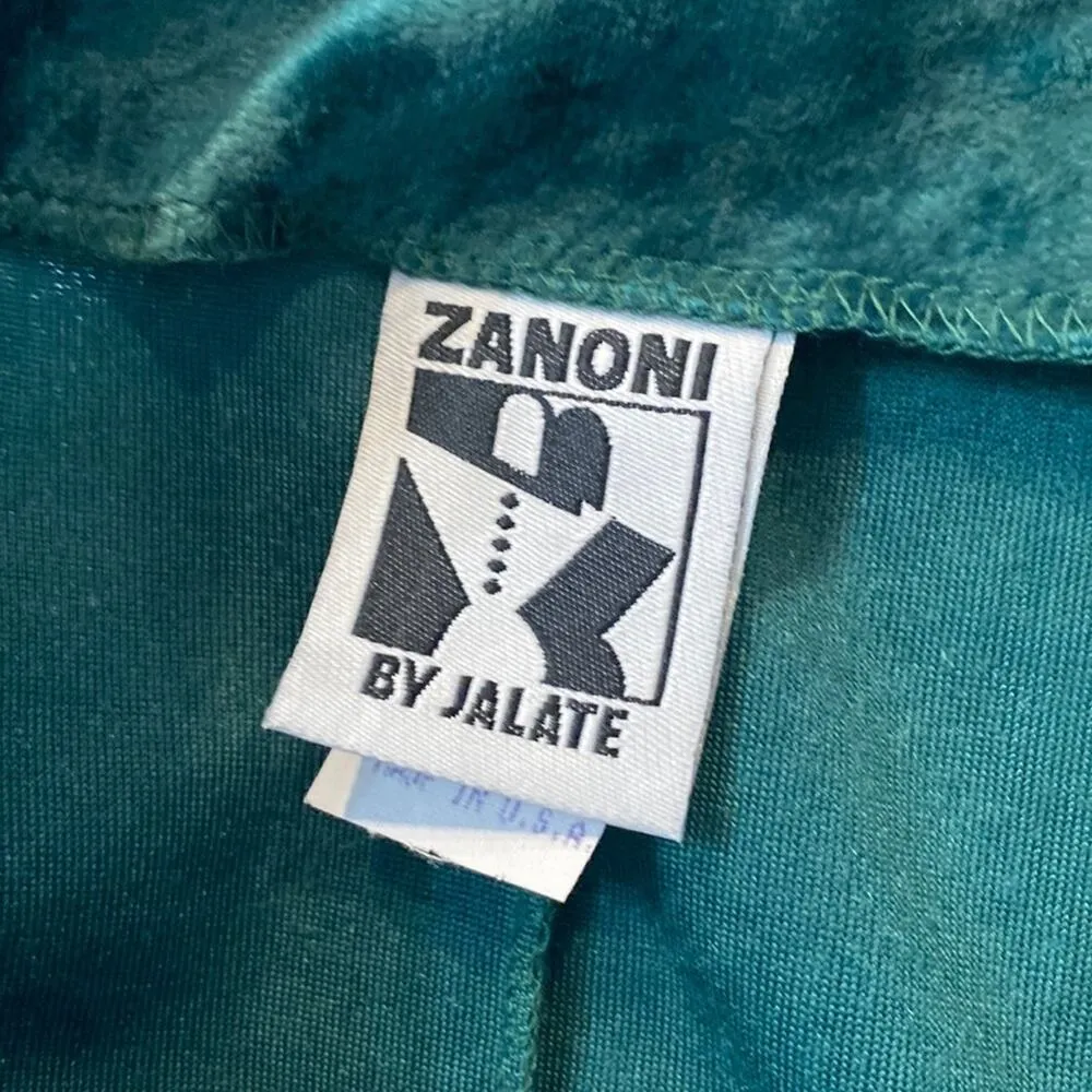 Vintage Zanoni by Jalate green velvet 90s midi dress holiday special occasion S - Image 3
