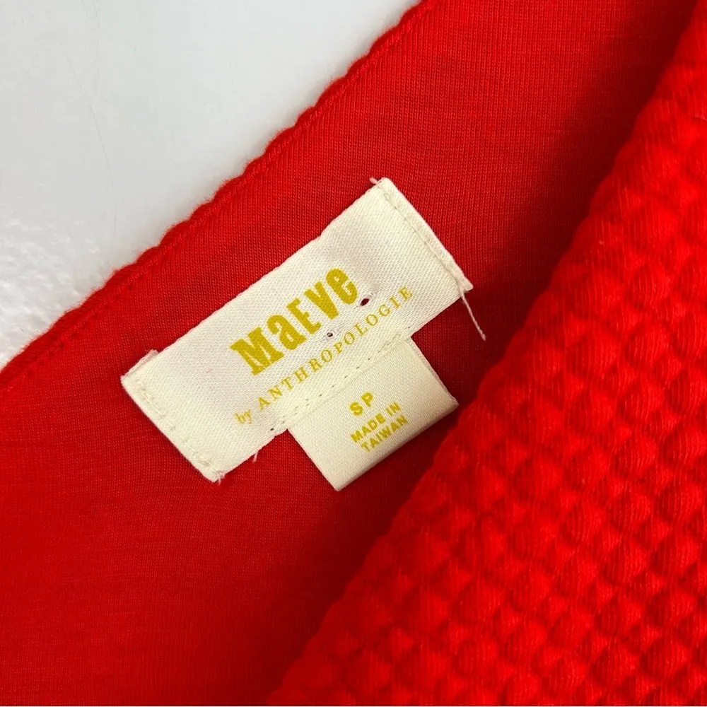 Maeve Red Quilted Button Front Sleeveless Sheath/Pencil Dress Size Small - Image 6