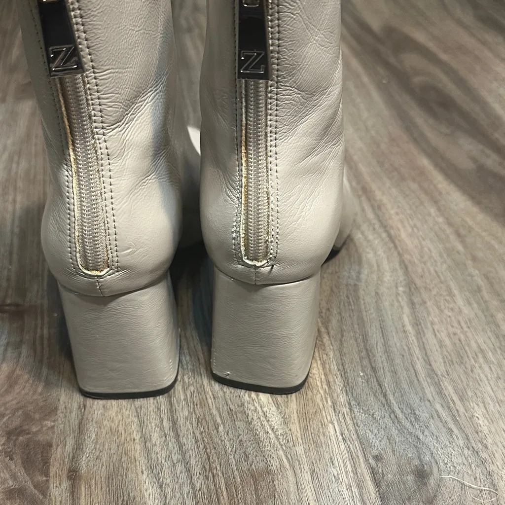 Zara Elegant Ivory Ankle Booties - Image 6
