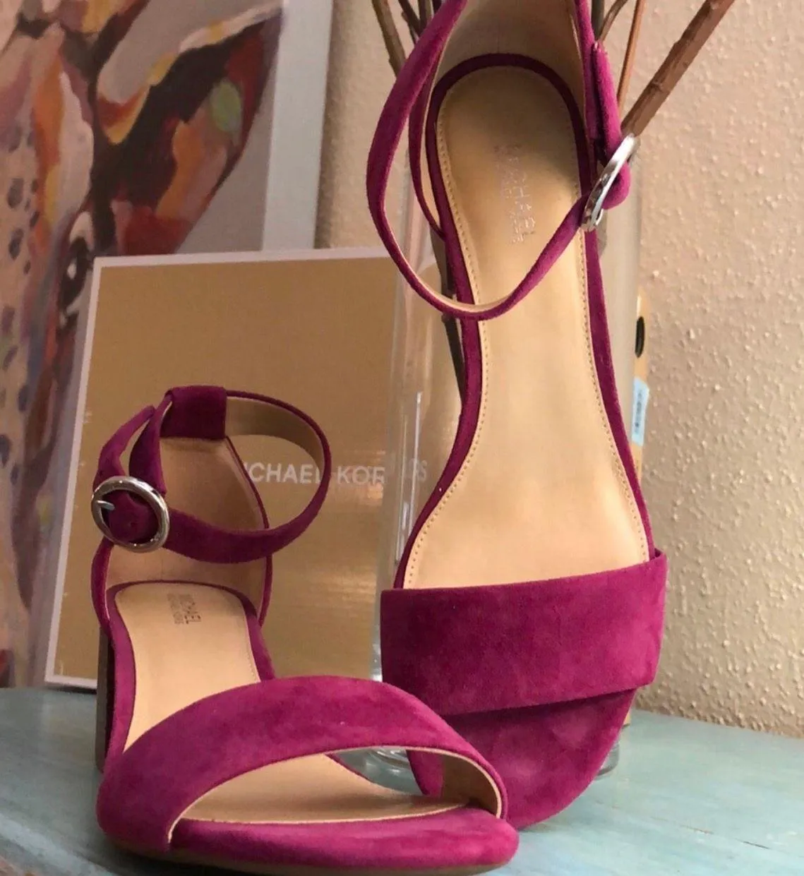 Garnet Suede Lena Flex Mid Heels - Image 4