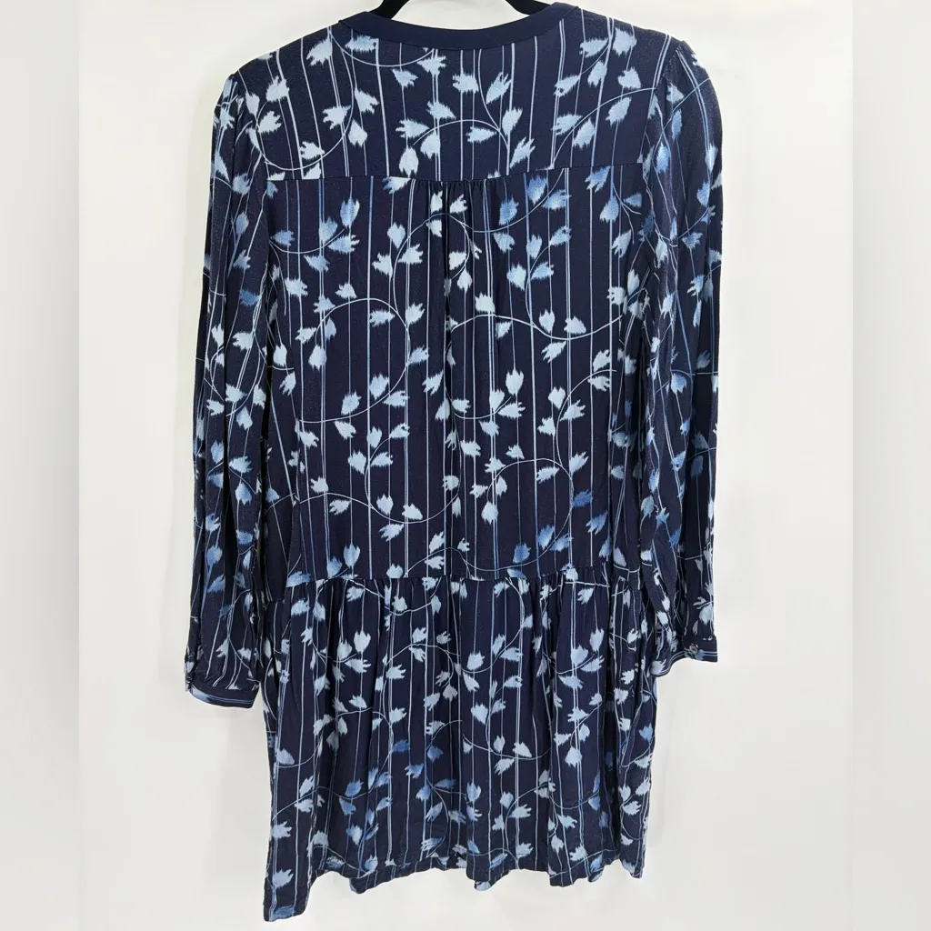 Tiny Anthropologie Semele Blue White Embroidered Shirtdress Dress Medium - Image 11