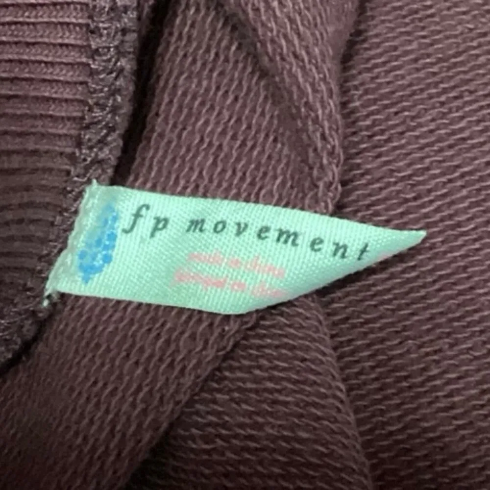 Free People Women's Purple Red Balloon Sleeve Pullover Sweatshirt Sweater Top XS - Image 5