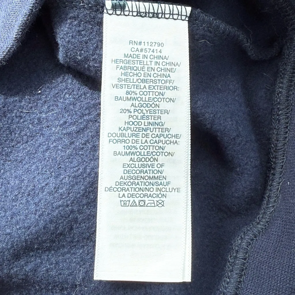 NWT True Religion Blue Fitted Long Sleeve Hoodie Size Medium - Image 11