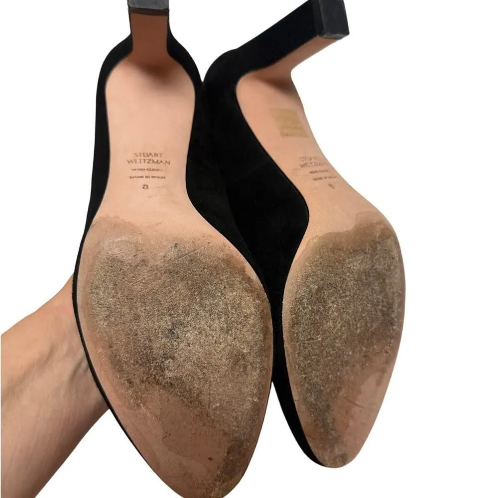 Stuart Weitzman Black 3" Suede Heels Sz. 8 - Image 8