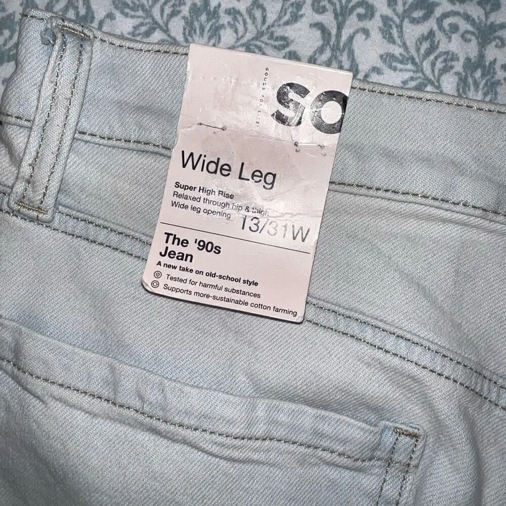 NWT SO Super High Rise Wide Leg jeans size 13 31W - Image 2