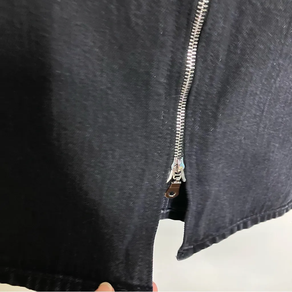 Etica ethically made Veta pencil skirt dark black denim full zip front womens 27 Size 6 - Image 5