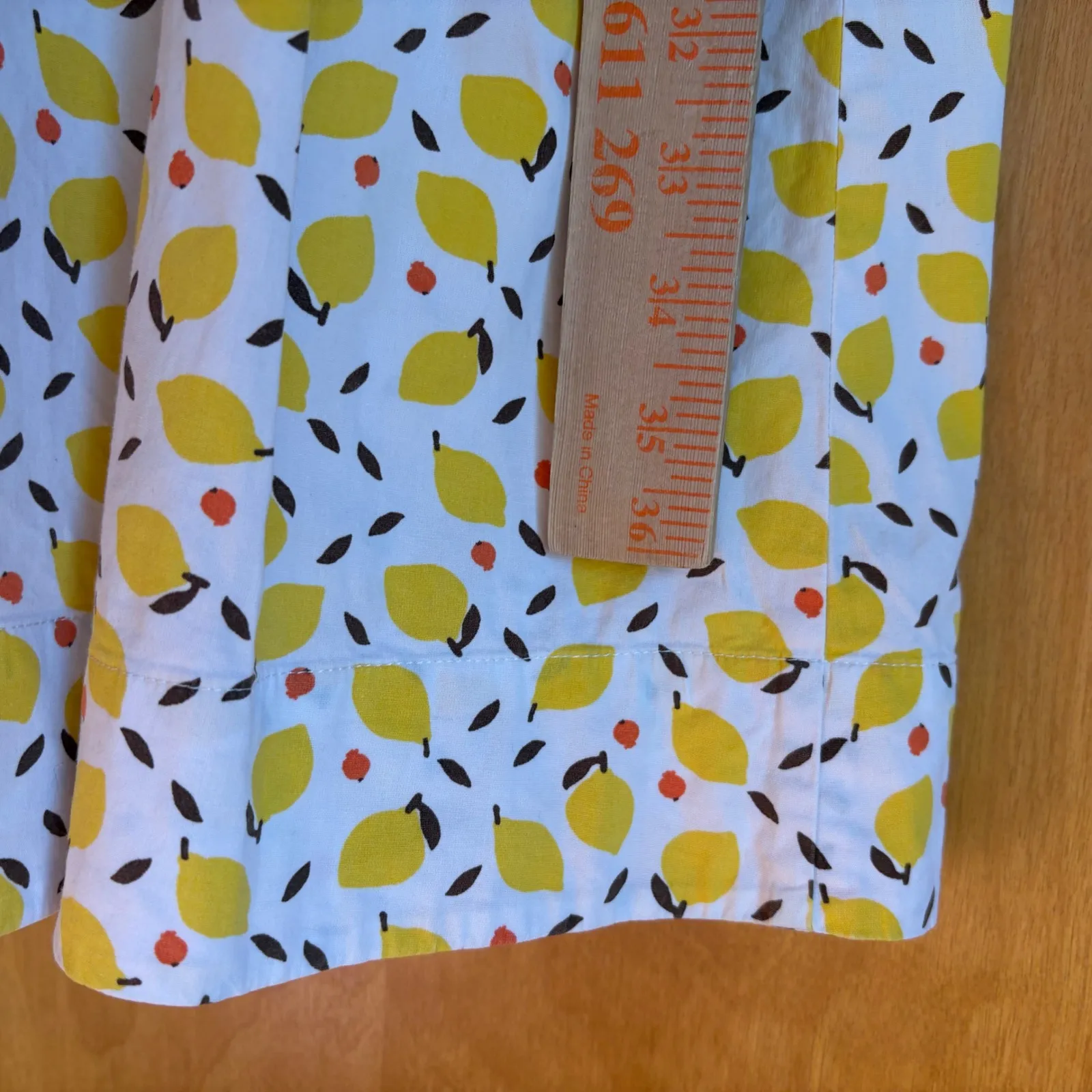 Boden Lemon Print Shirt Dress Belted Midi Knee Length US 8R Yellow Size 8 - Image 8