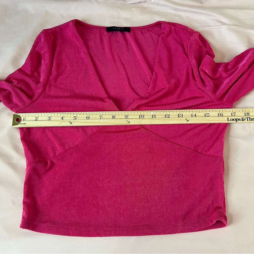 21 Saints Slinky Stretch‎ Elegant Pink Womens Long Sleeve V - Image 10
