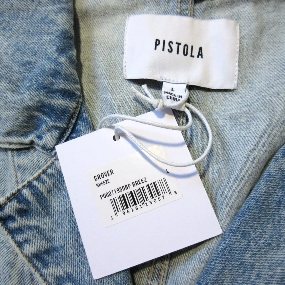 NWT Pistola Grover in Breeze Denim Jean Relaxed Field Suit Jumpsuit L - Image 6