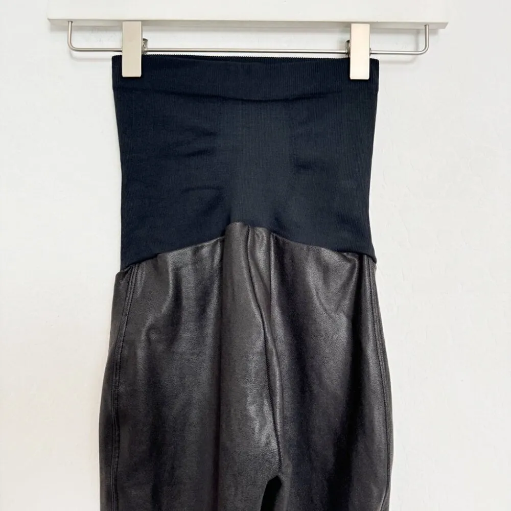 Spanx Mama‎ Faux Leather Pregnancy Over The Belly Maternity Leggings in Black XS - Image 10