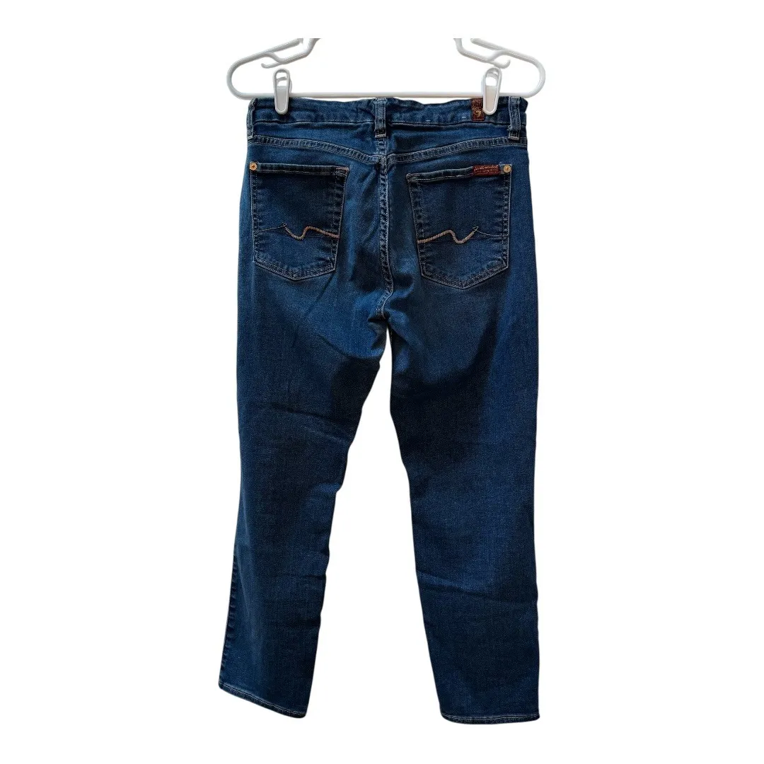 7 For All Mankind Kimmie Crop Jeans b(air) Denim Women's Size 30 Blue Wash - Image 2