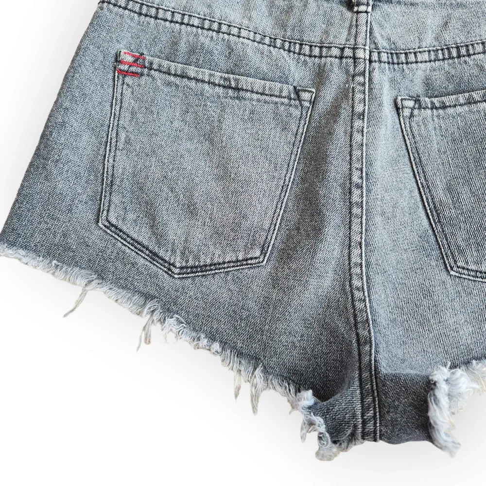 BDG Urban Outfitters Gray Wash High Waisted Cheeky Jean Shorts 28 - Image 7