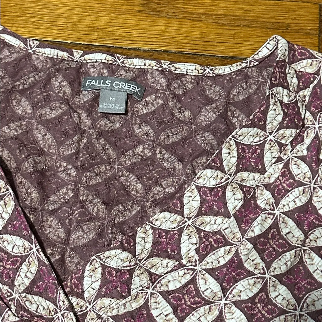 Falls Creek Purple and White Patterned Top - Image 2