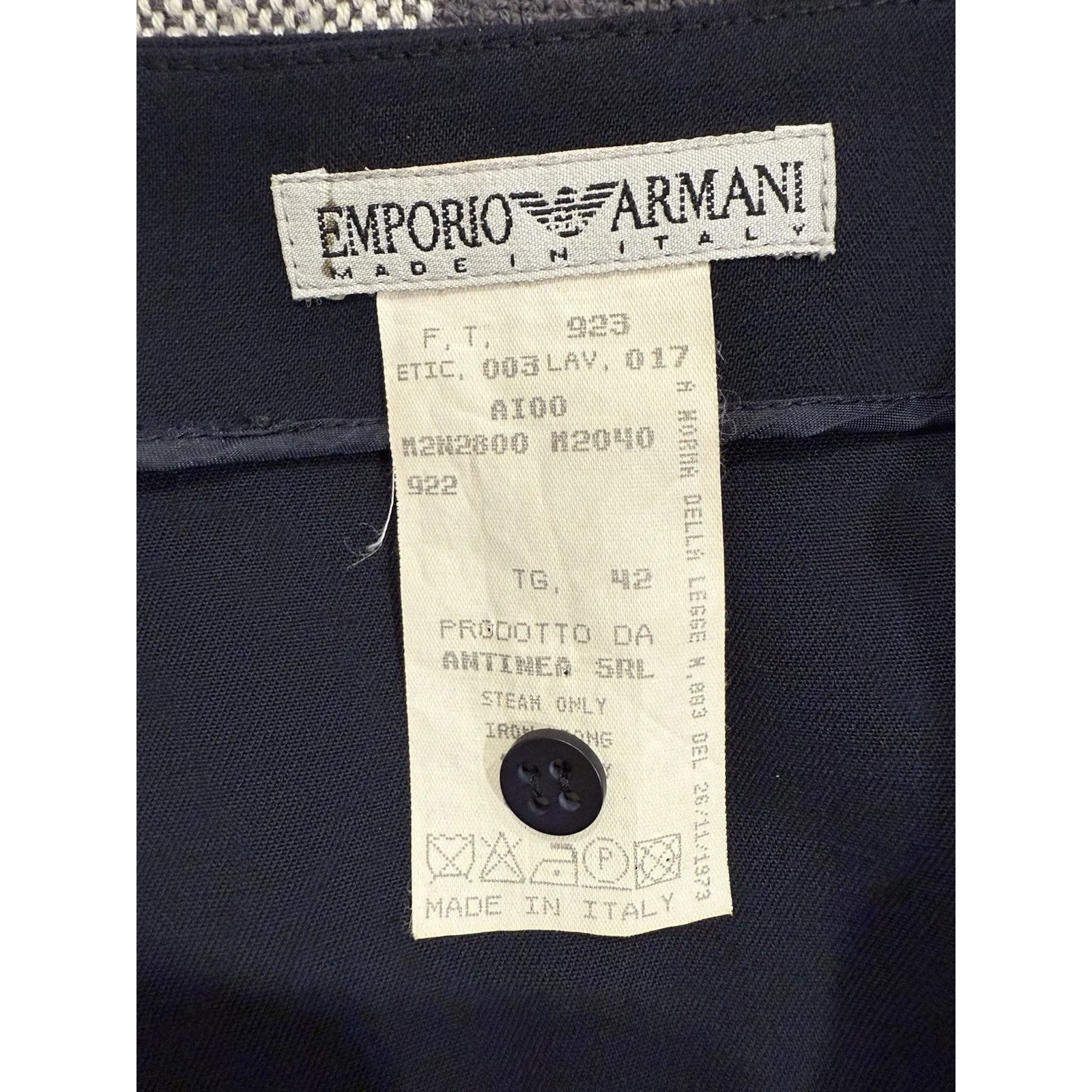 EMPORIO ARMANI Women Size 6 US Skirt Side Zip Tie Tux Tie Front Slit Unlined - Image 9