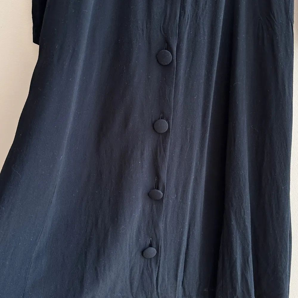 karin stevens Vintage Black Long Sleeve Dress Pearl Embroidery Accents, Size 16 - Image 9