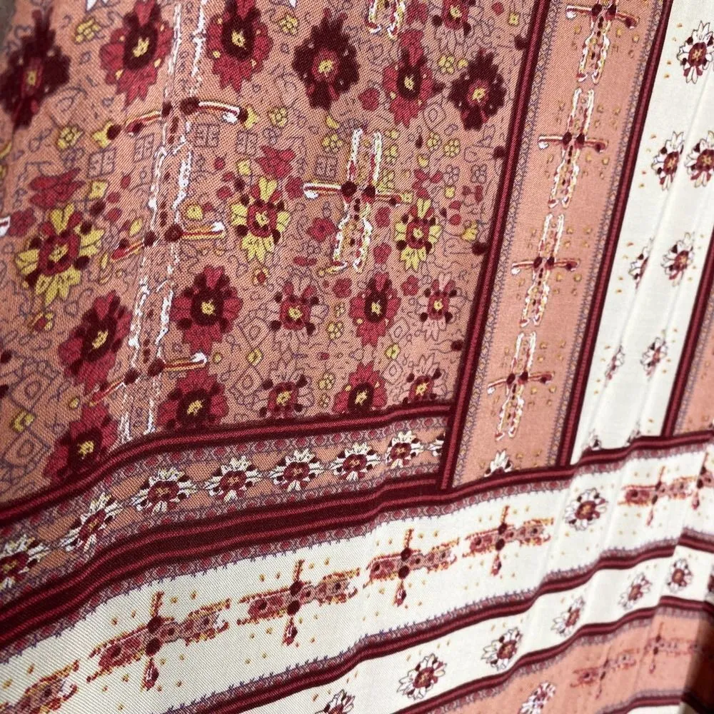 Mittoshop Strappy Back Geometric Floral Tank Mini Dress Tunic Orange Small - Image 8