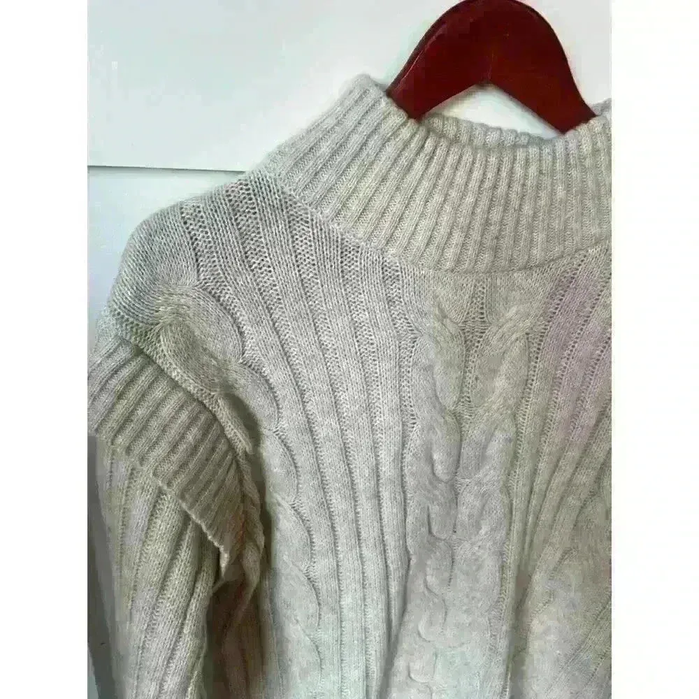 NWT Time & Tru Cream High Neck Cable Knit Sweater, S - Image 2