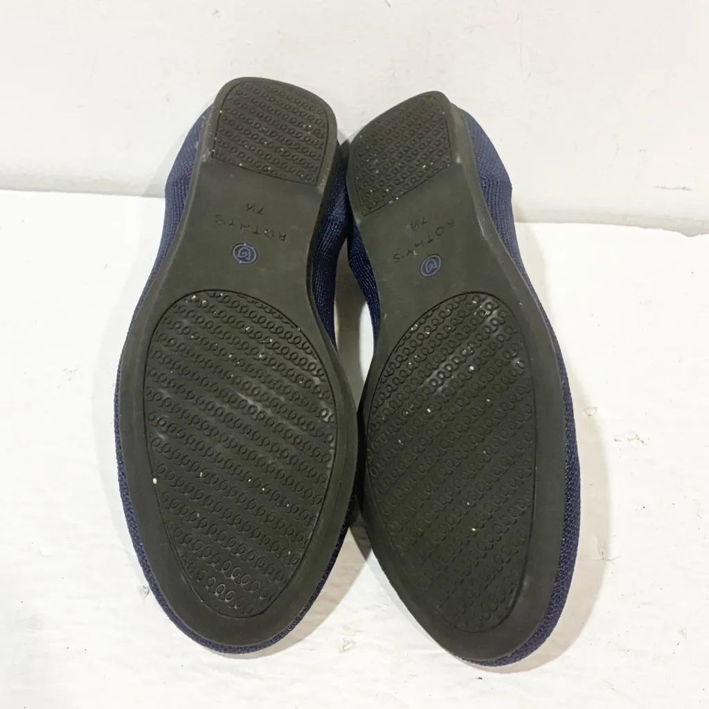 Rothy's The Loafer Women's Size 7.5 Navy Heather Slip On Flat Comfort Shoes Blue - Image 7