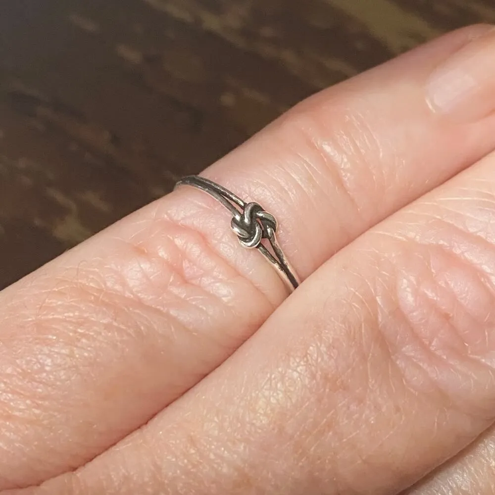 Dainty Knot Sterling Silver Toe Ring Silver - Image 3