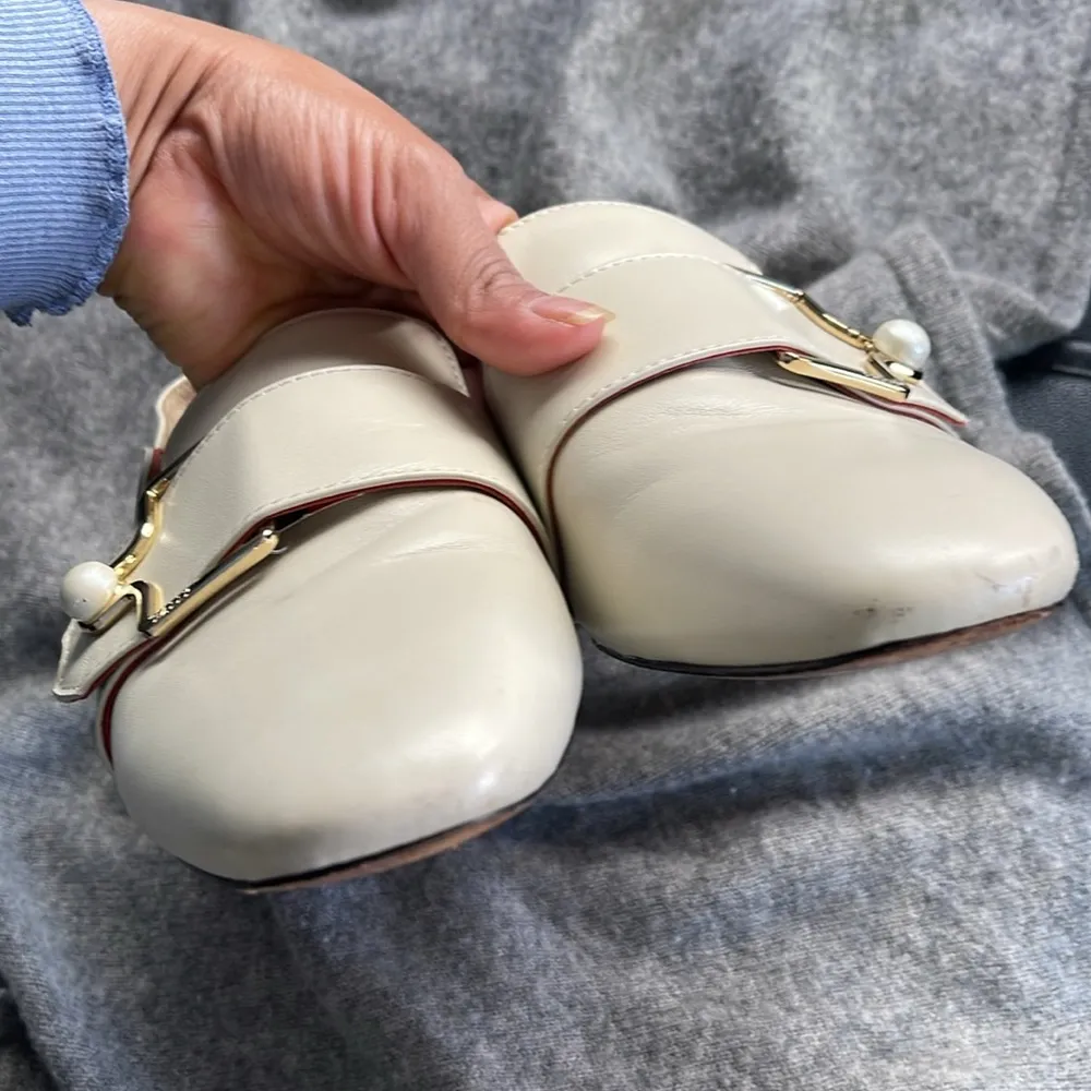 Bally Janelle Loafers Leather Almond Toe Faux Pearl EU Size 38 US Size 7 - Image 11