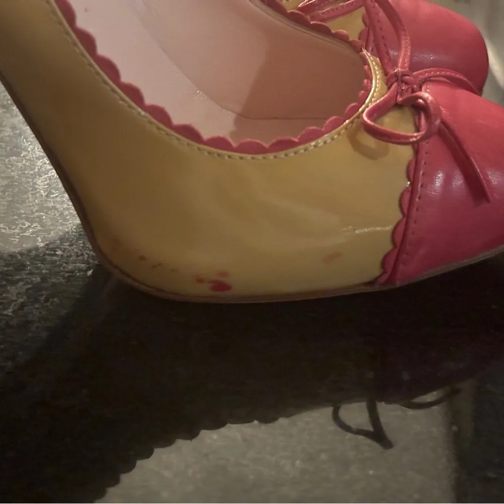 Red Valentino Tan Pumps Pink Bow Suede Women’s 35.5 HAS STAINS - Image 9