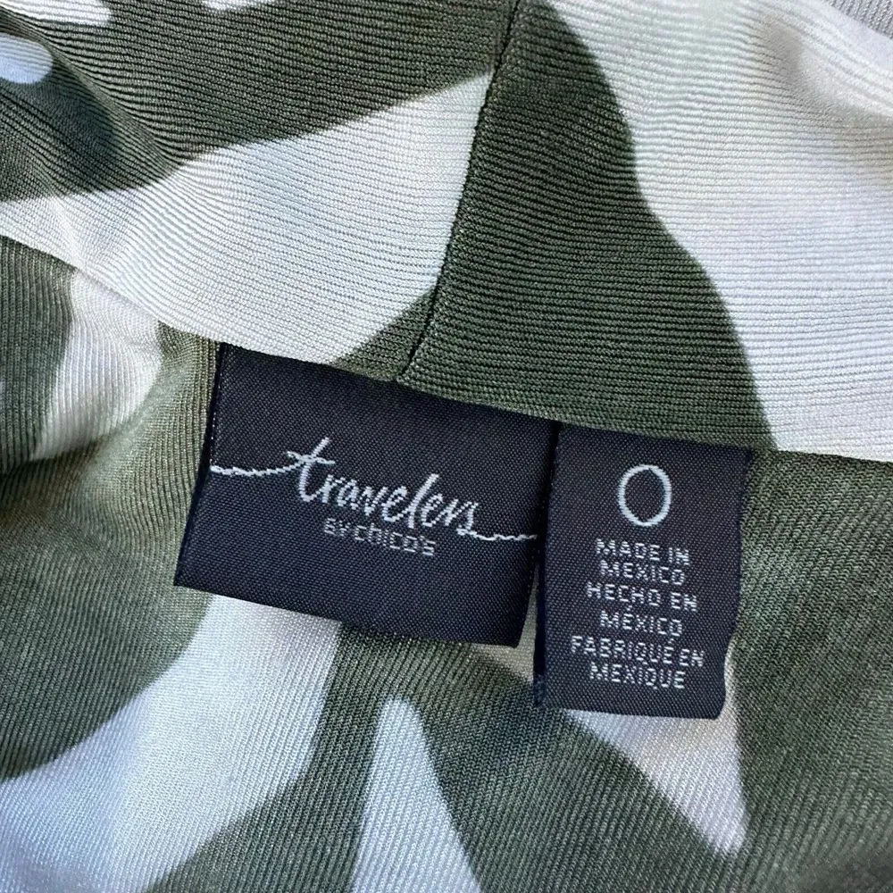 Chico's Travelers Cardigan Size 0 S Green Slinky Stretch Luxury Travel Piece‎ - Image 9