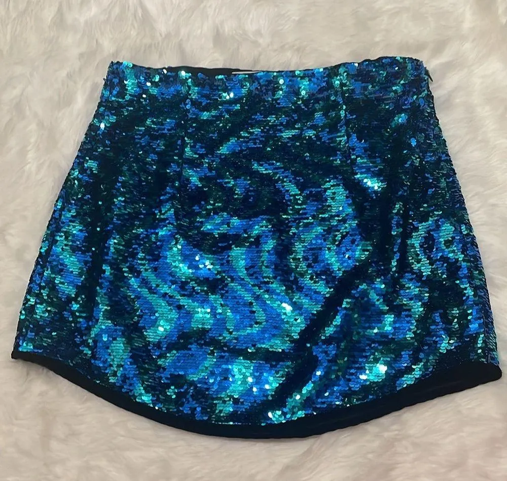 💙 Blue Sequin Mini Skirt - Image 2