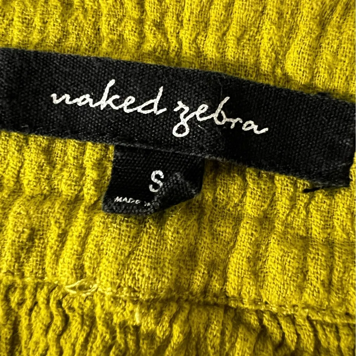 Naked Zebra Yellow embroidered boho blouse floral Sleeveless summer spring - Image 6