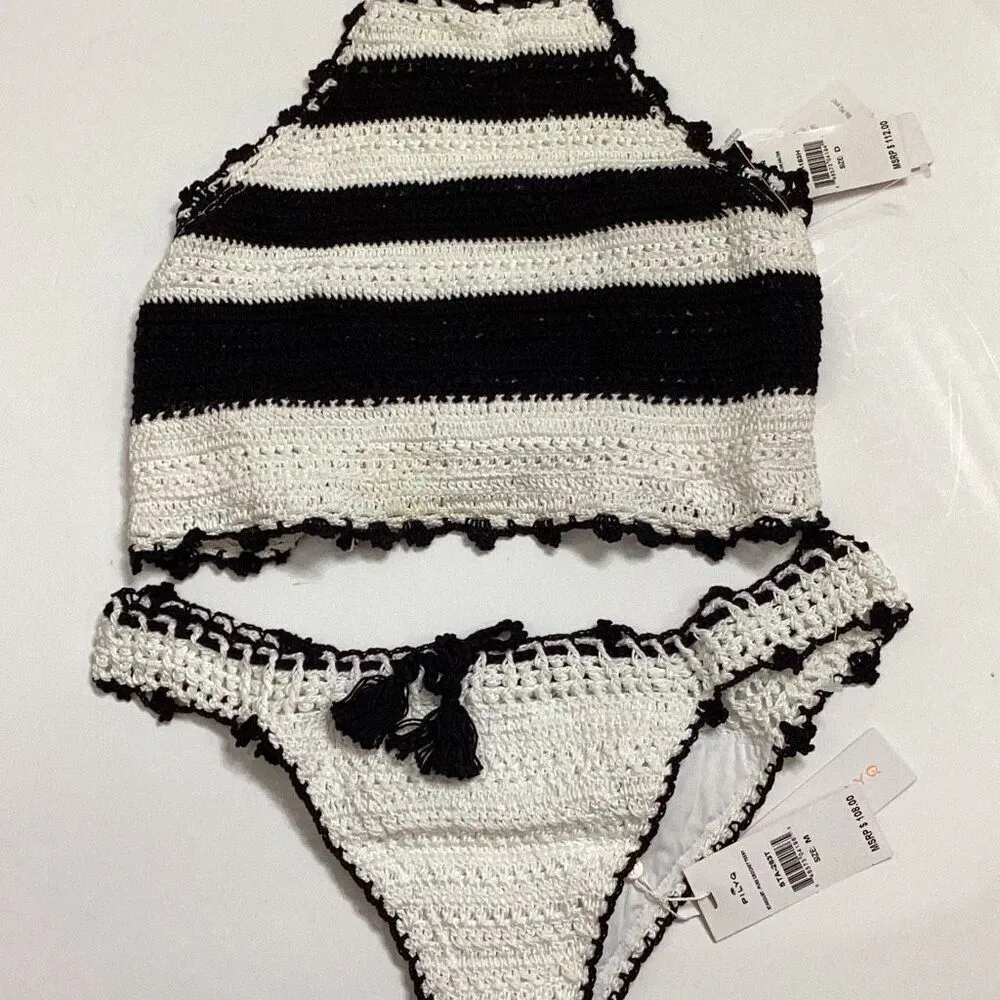 New. Pilyq crochet teeny bikini. D-cup/M-bottom. Retails $220 - Image 9